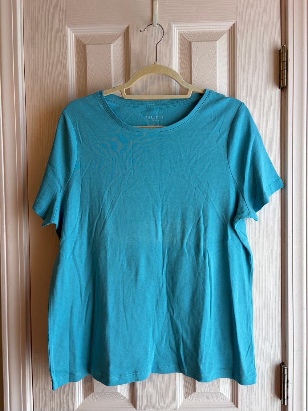 Talbots Short Sleeve Crewneck Tee in Aqua Blue